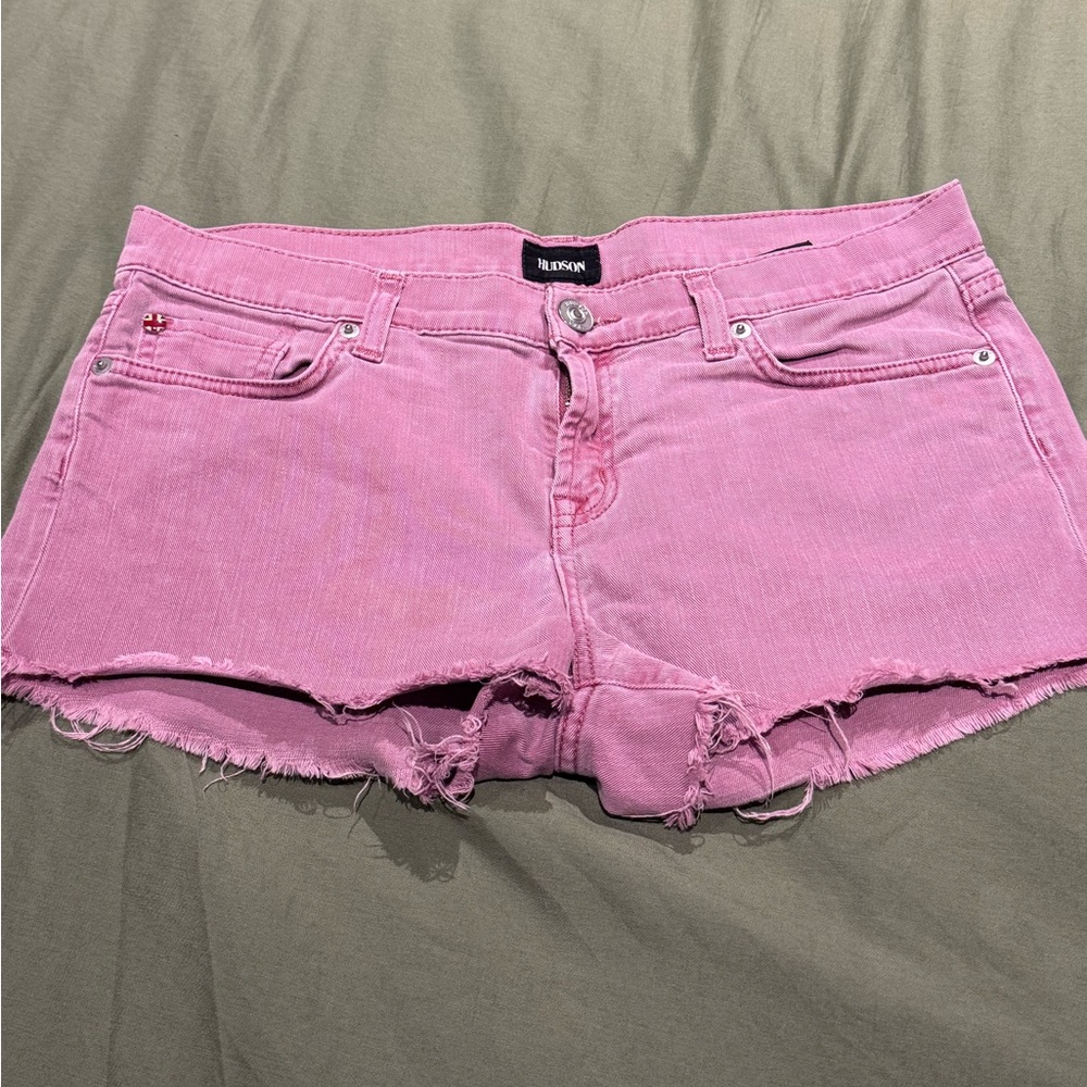 Hudson Kenzie Cutoff Pink Denim Shorts - Sz 27